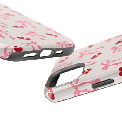 Pink Bows & Hearts MagSafe iPhone® Case