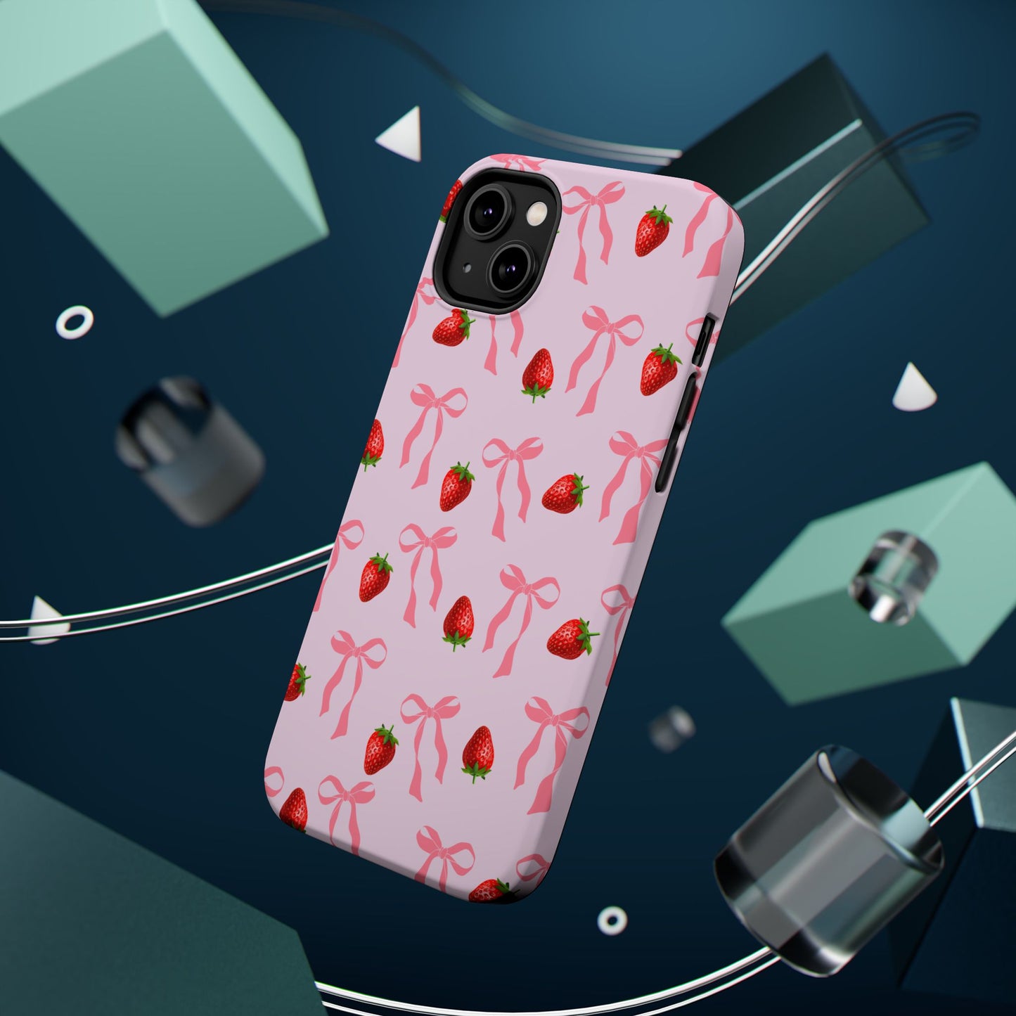 Pink Bow & Strawberry MagSafe iPhone® Case