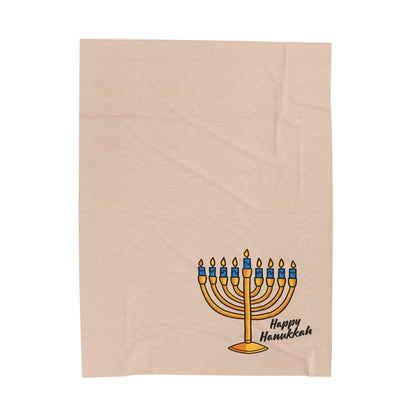 Happy Hanukkah Cozy Plush Throw Blanket
