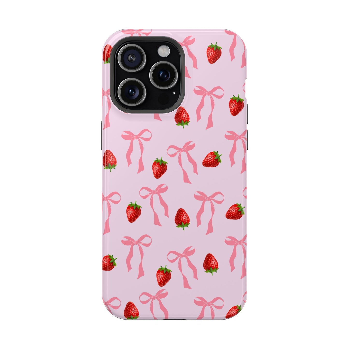 Pink Bow & Strawberry MagSafe iPhone® Case