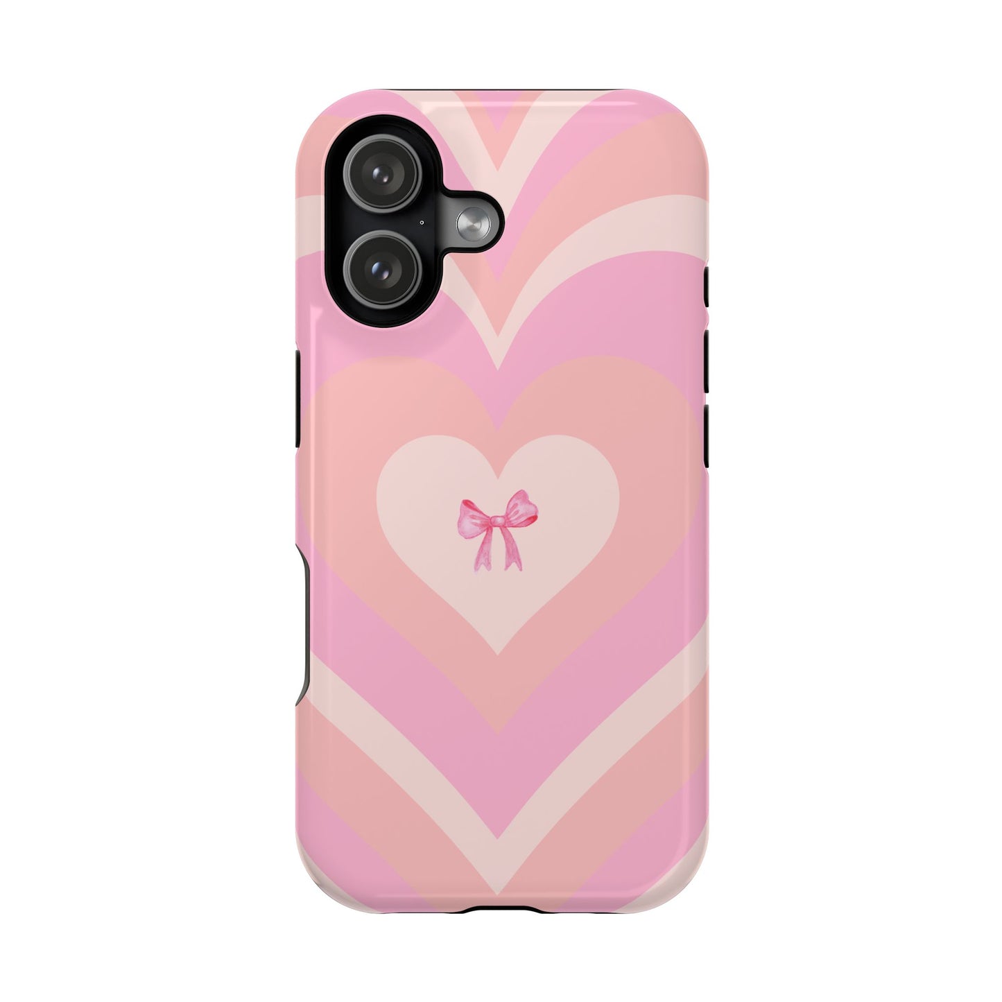 Pink Bow & Big Hearts MagSafe iPhone® Case
