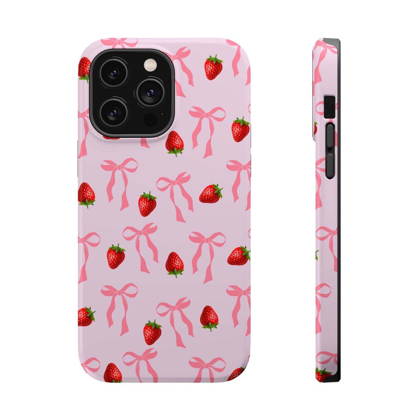 Pink Bow & Strawberry MagSafe iPhone® Case