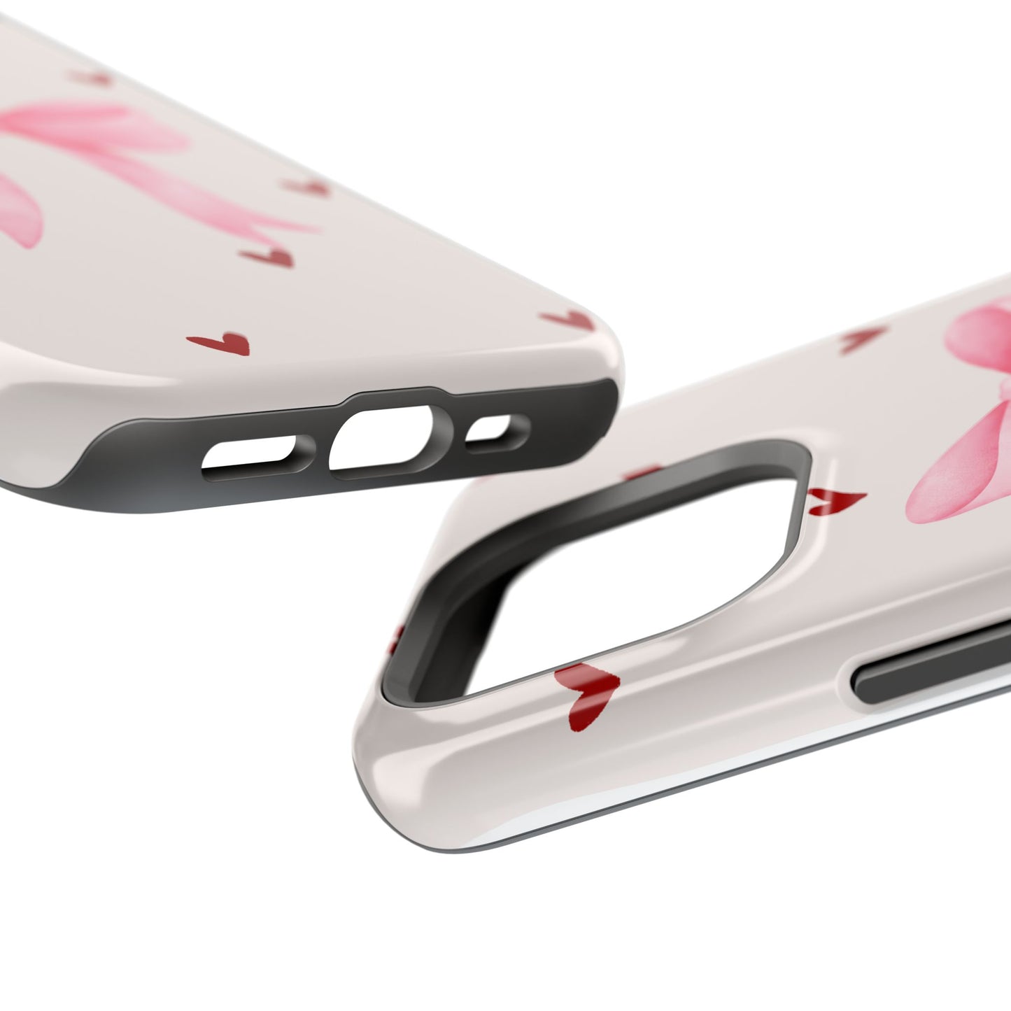 Pink Bow & Red Hearts MagSafe iPhone® Case