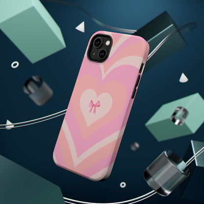 Pink Bow & Big Hearts MagSafe iPhone® Case
