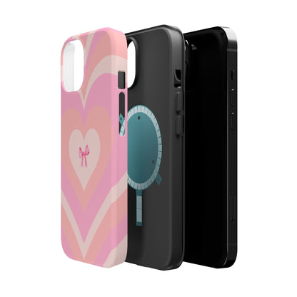 Pink Bow & Big Hearts MagSafe iPhone® Case