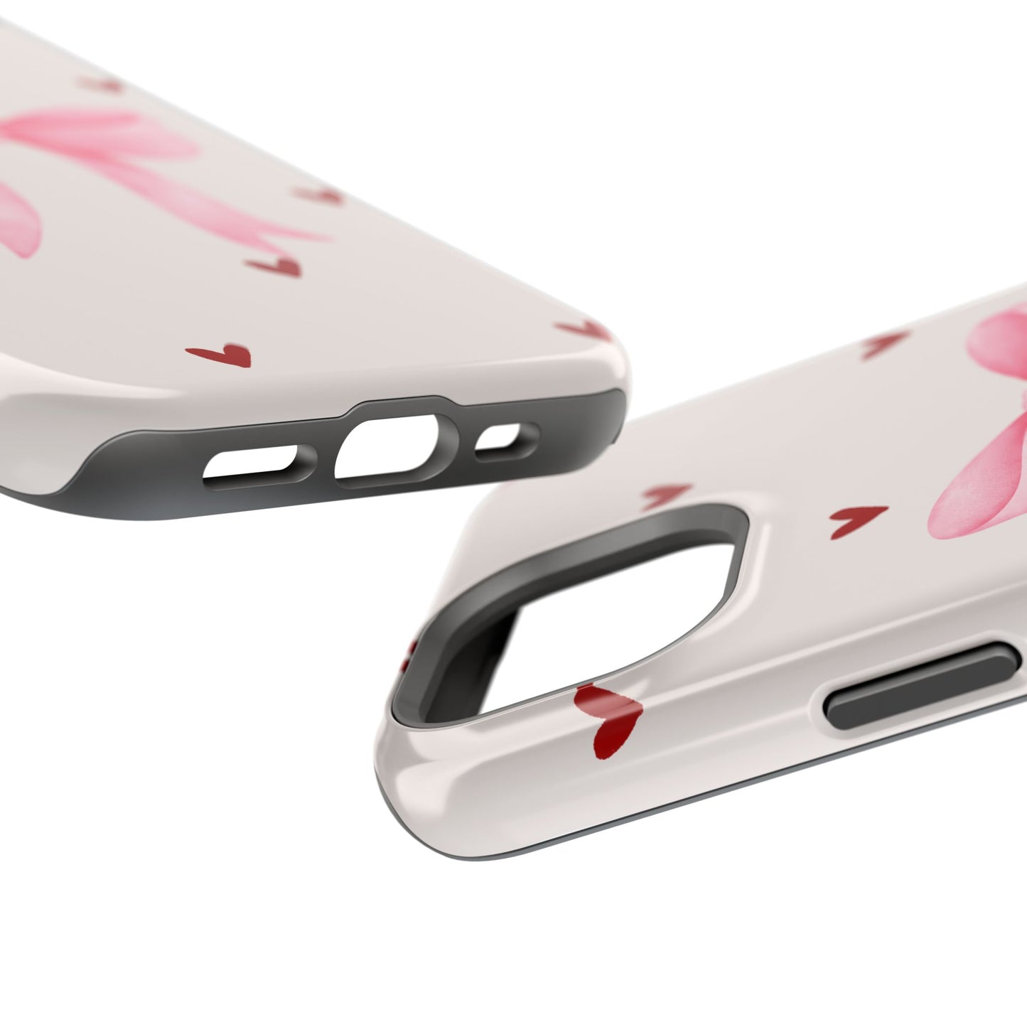 Pink Bow & Red Hearts MagSafe iPhone® Case