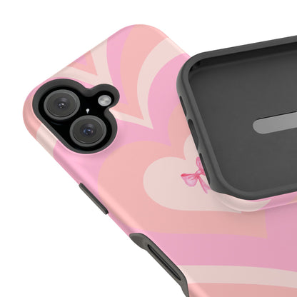 Pink Bow & Big Hearts MagSafe iPhone® Case