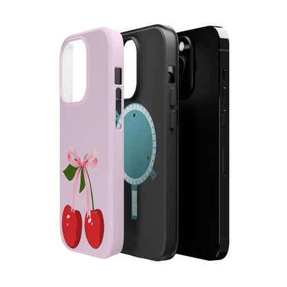 Pink Bow & Cherry MagSafe iPhone® Case