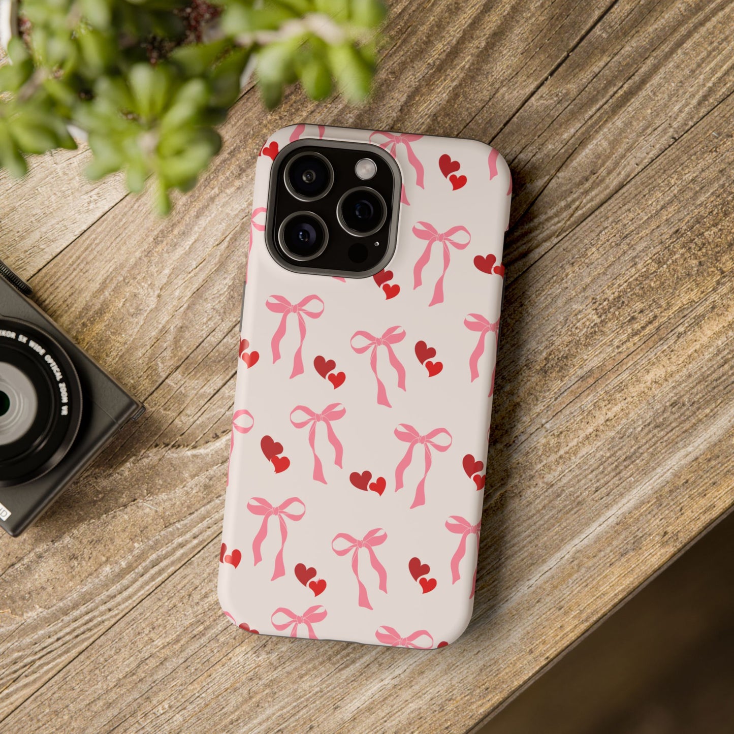 Pink Bows & Hearts MagSafe iPhone® Case