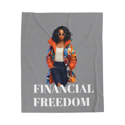 Financial Freedom Cozy Plush Throw Blanket