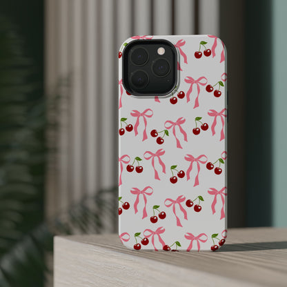 Pink Bows & Cherry MagSafe iPhone® Case