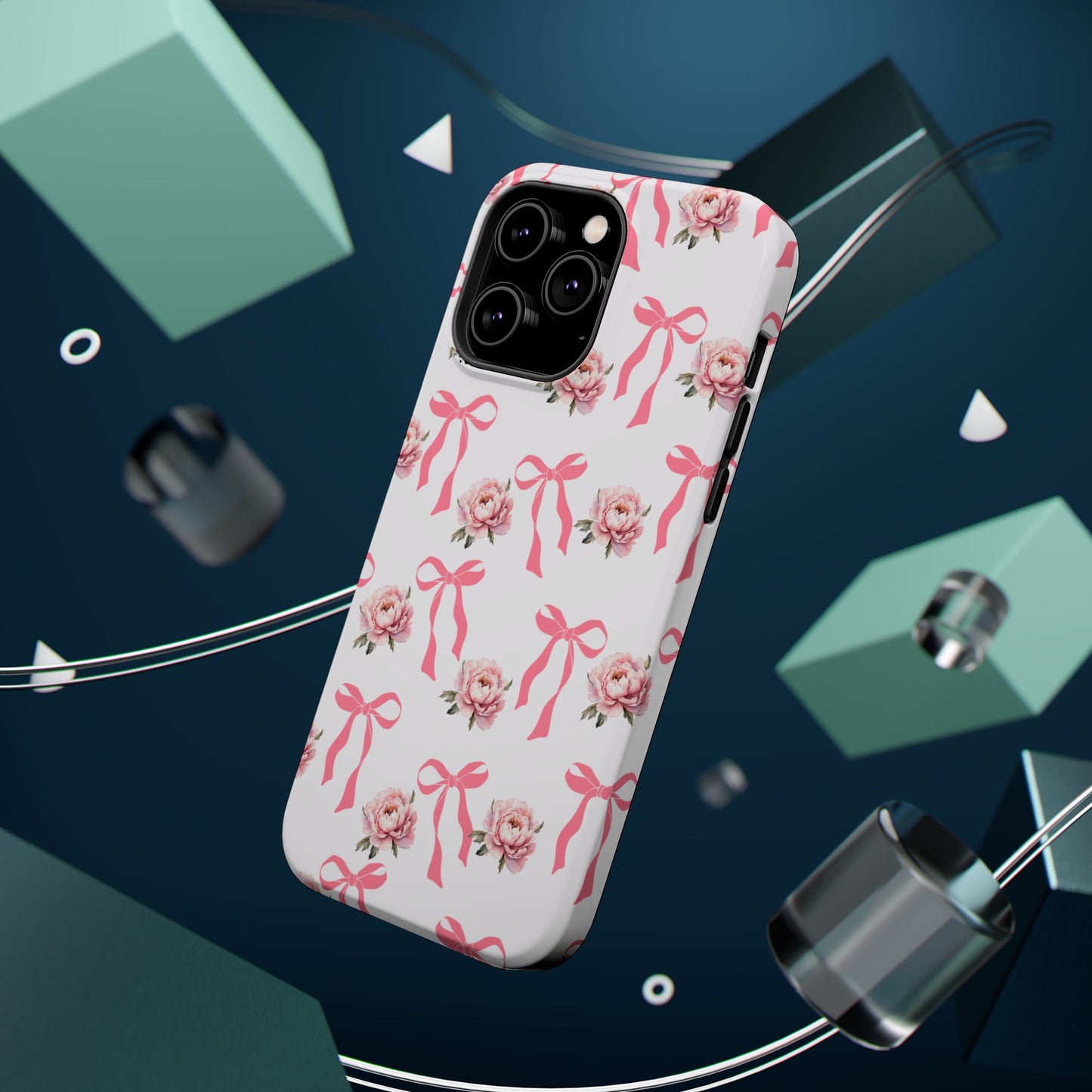 Pink Bow & Flowers MagSafe iPhone® Case