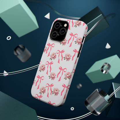 Pink Bow & Flowers MagSafe iPhone® Case