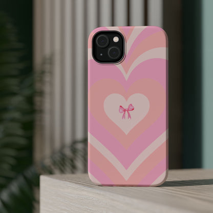 Pink Bow & Big Hearts MagSafe iPhone® Case