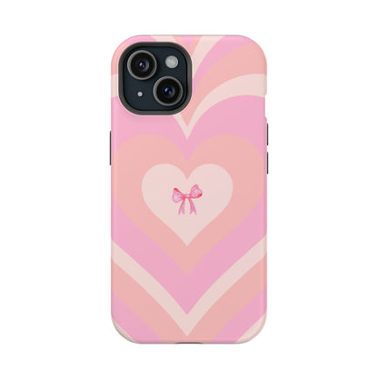 Pink Bow & Big Hearts MagSafe iPhone® Case