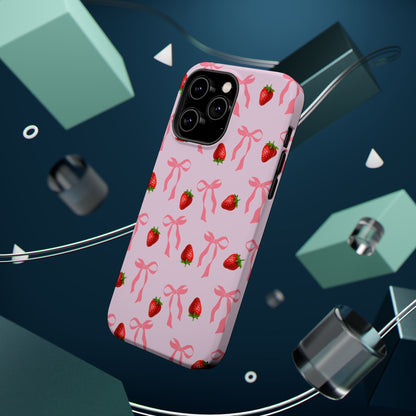 Pink Bows & Strawberry MagSafe iPhone® Case