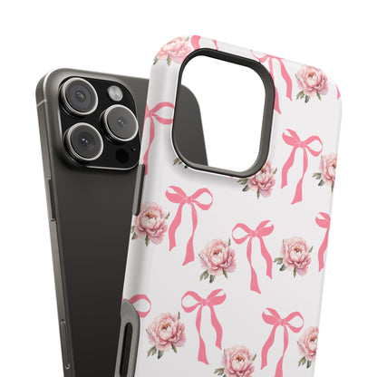 Pink Bow & Flowers MagSafe iPhone® Case