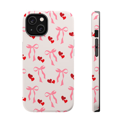 Pink Bows & Hearts MagSafe iPhone® Case