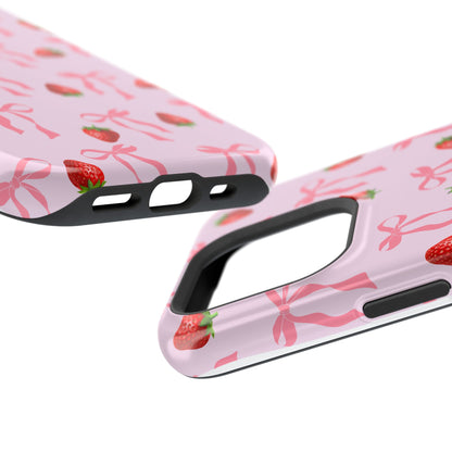 Pink Bow & Strawberry MagSafe iPhone® Case