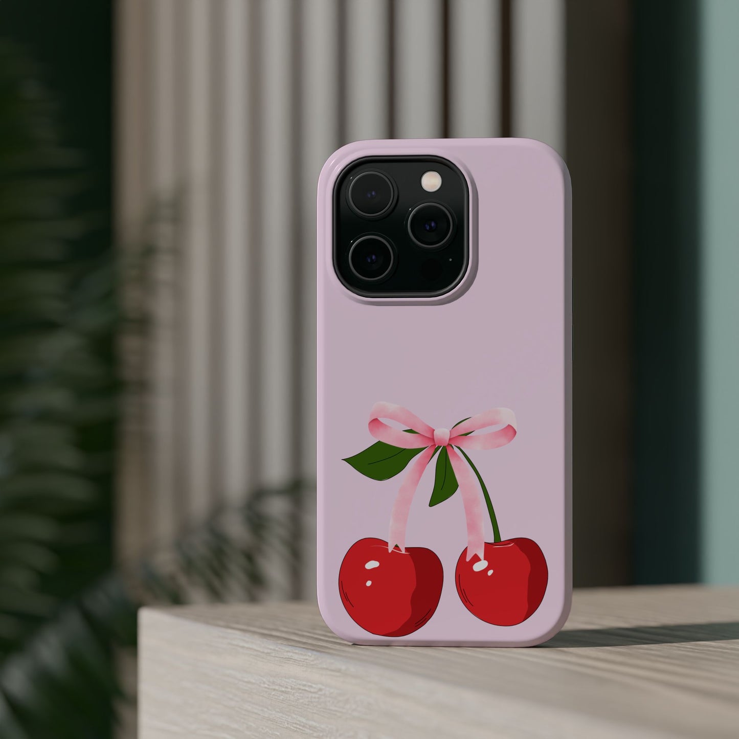 Pink Bow & Cherry MagSafe iPhone® Case