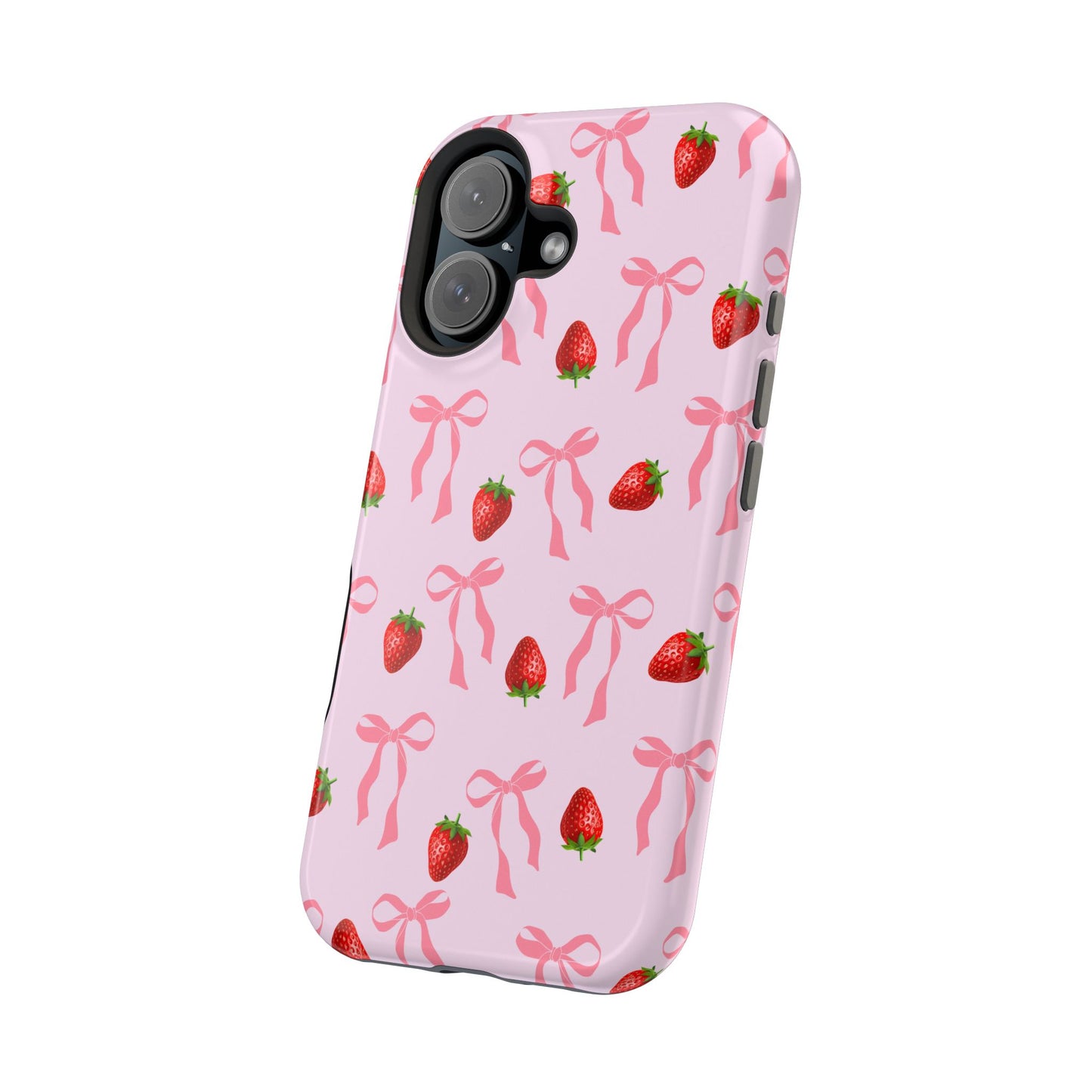 Pink Bow & Strawberry MagSafe iPhone® Case