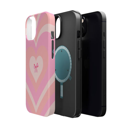 Pink Bow & Big Hearts MagSafe iPhone® Case