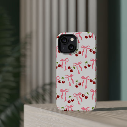 Pink Bows & Cherry MagSafe iPhone® Case
