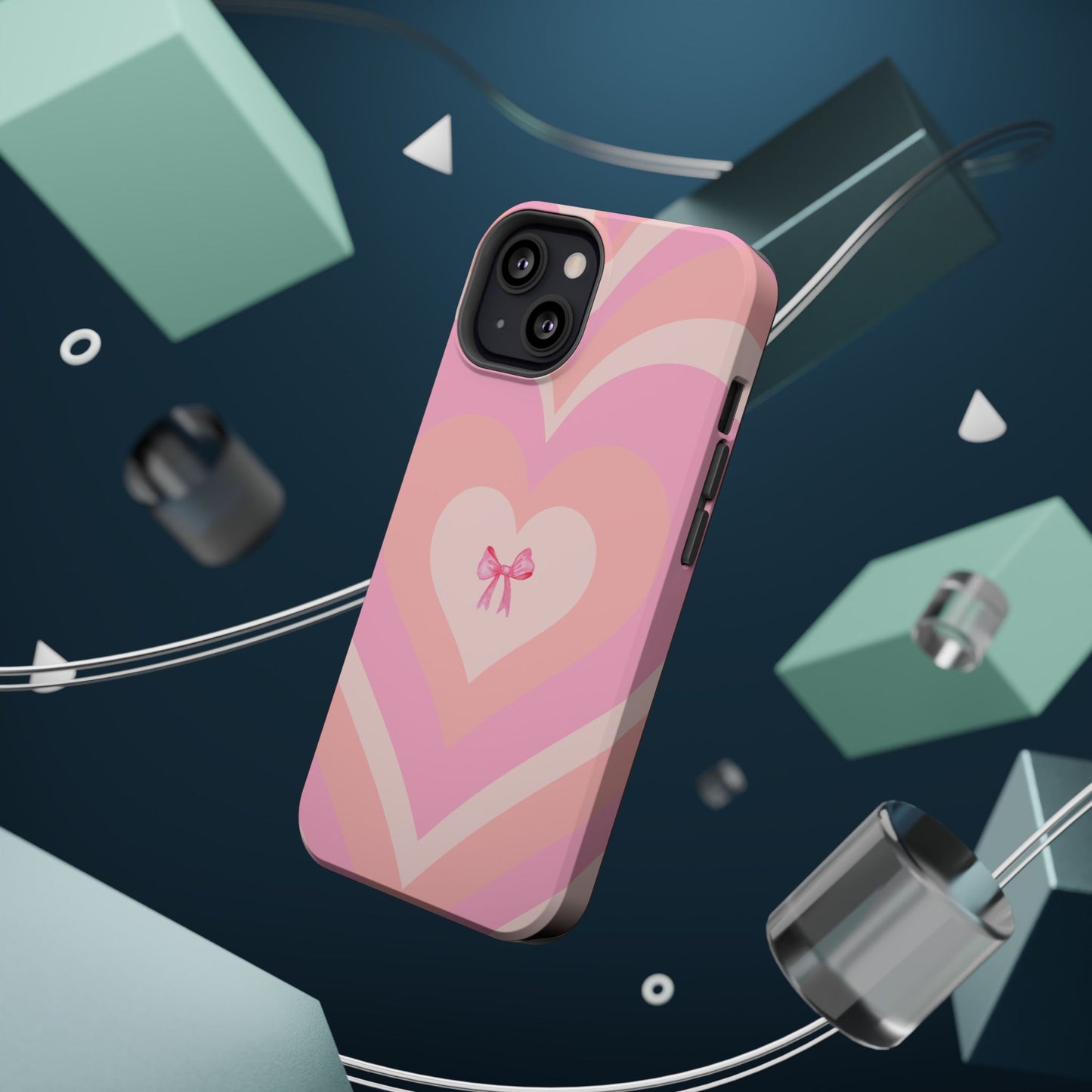 Pink Bow & Big Hearts MagSafe iPhone® Case