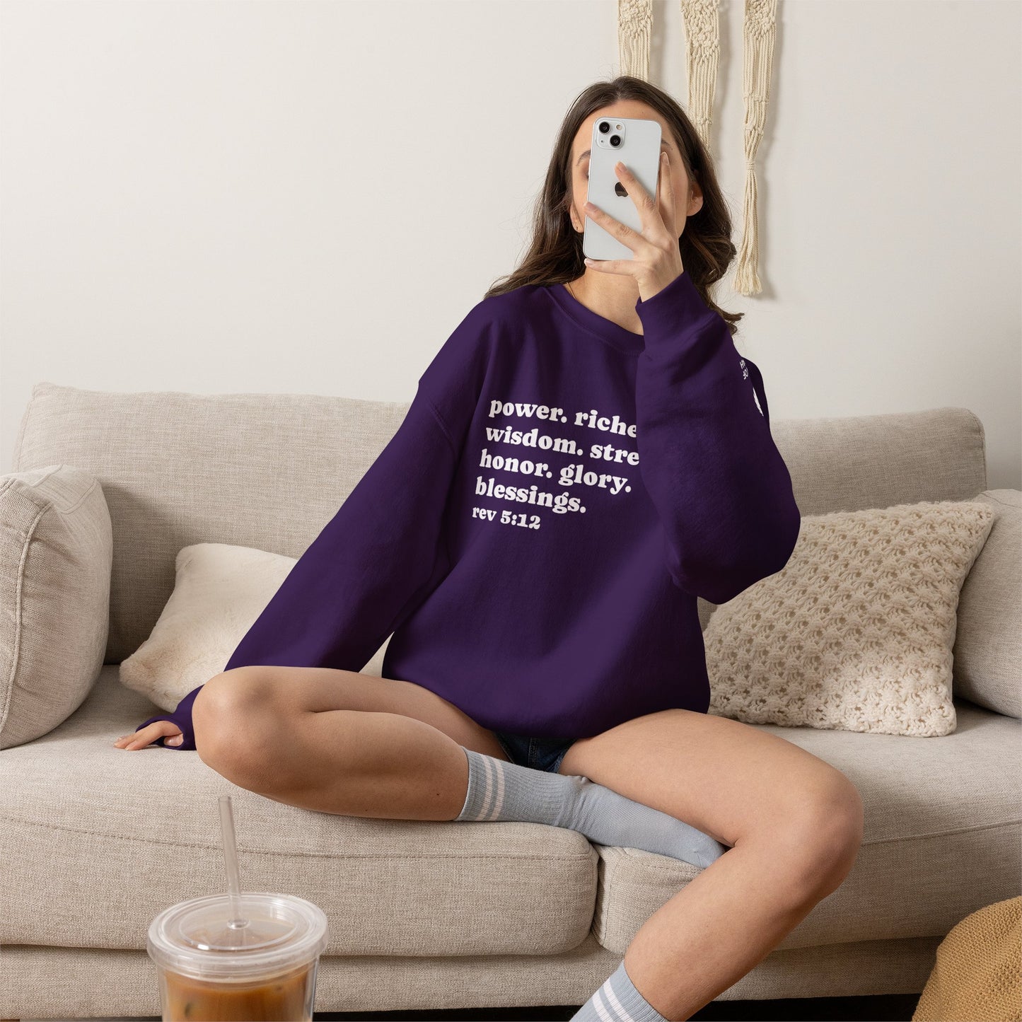 Declaring Your Power. Riches. Wisdom. Strength Crewneck Sweatshirt