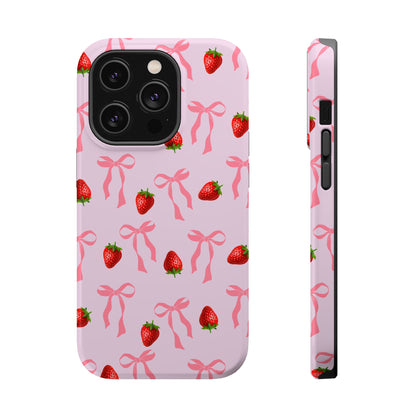 Pink Bow & Strawberry MagSafe iPhone® Case
