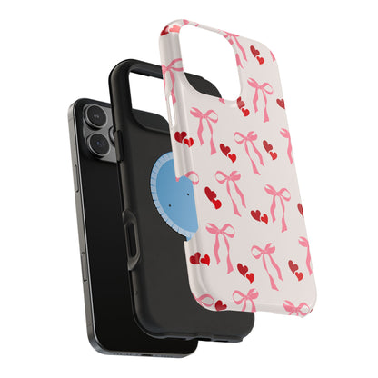 Pink Bows & Hearts MagSafe iPhone® Case