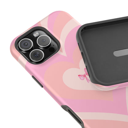 Pink Bow & Big Hearts MagSafe iPhone® Case