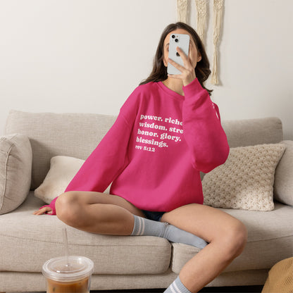Declaring Your Power. Riches. Wisdom. Strength Crewneck Sweatshirt