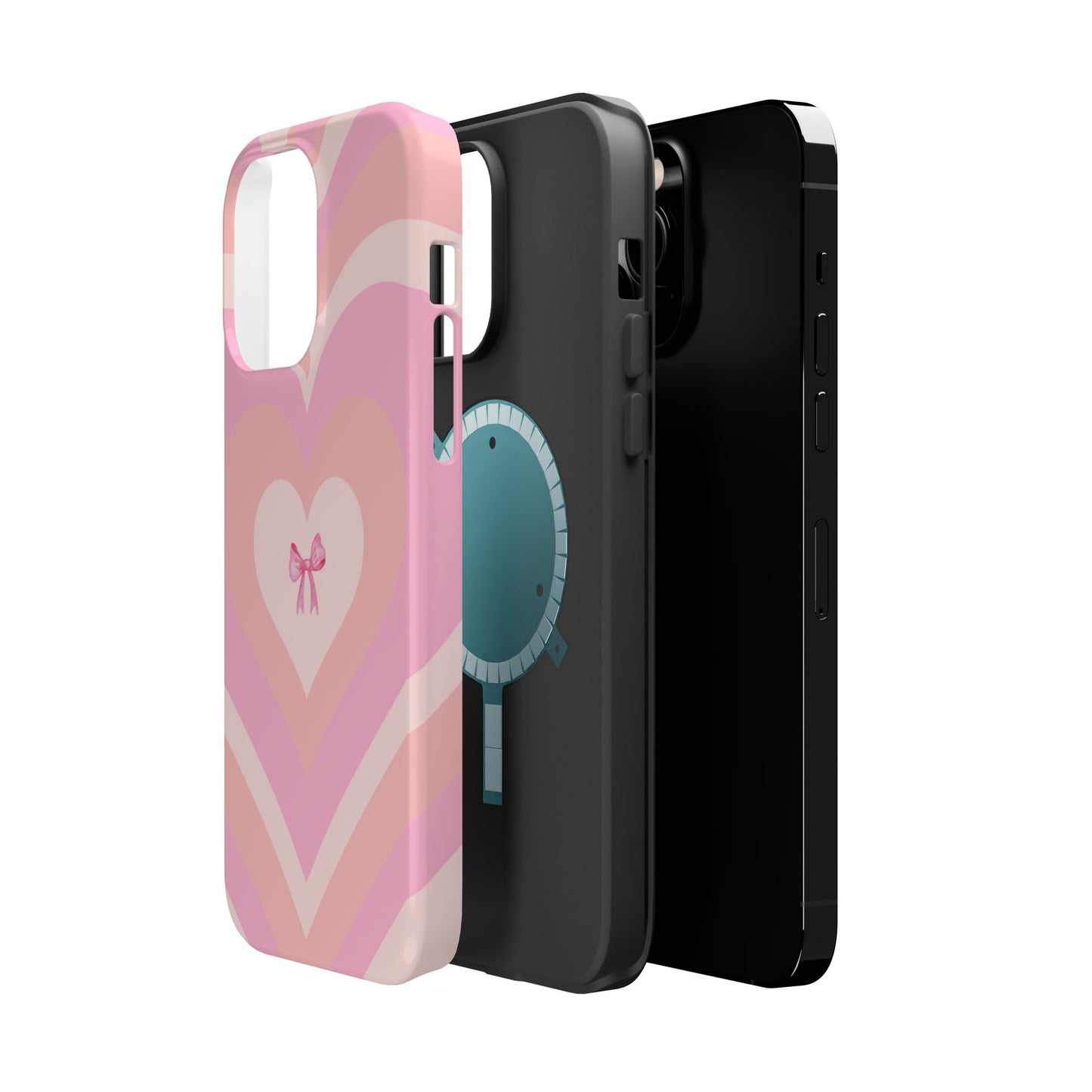 Pink Bow & Big Hearts MagSafe iPhone® Case