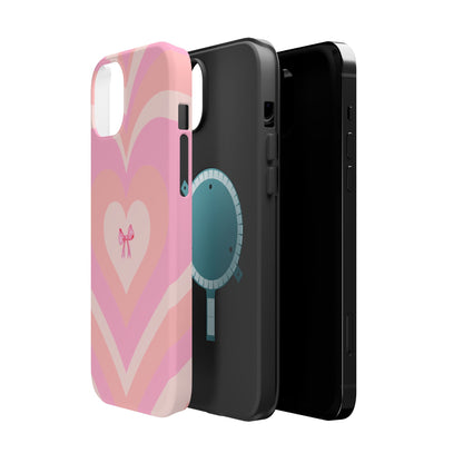 Pink Bow & Big Hearts MagSafe iPhone® Case
