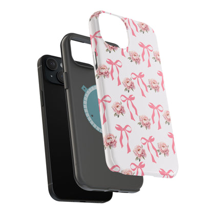 Pink Bow & Flowers MagSafe iPhone® Case