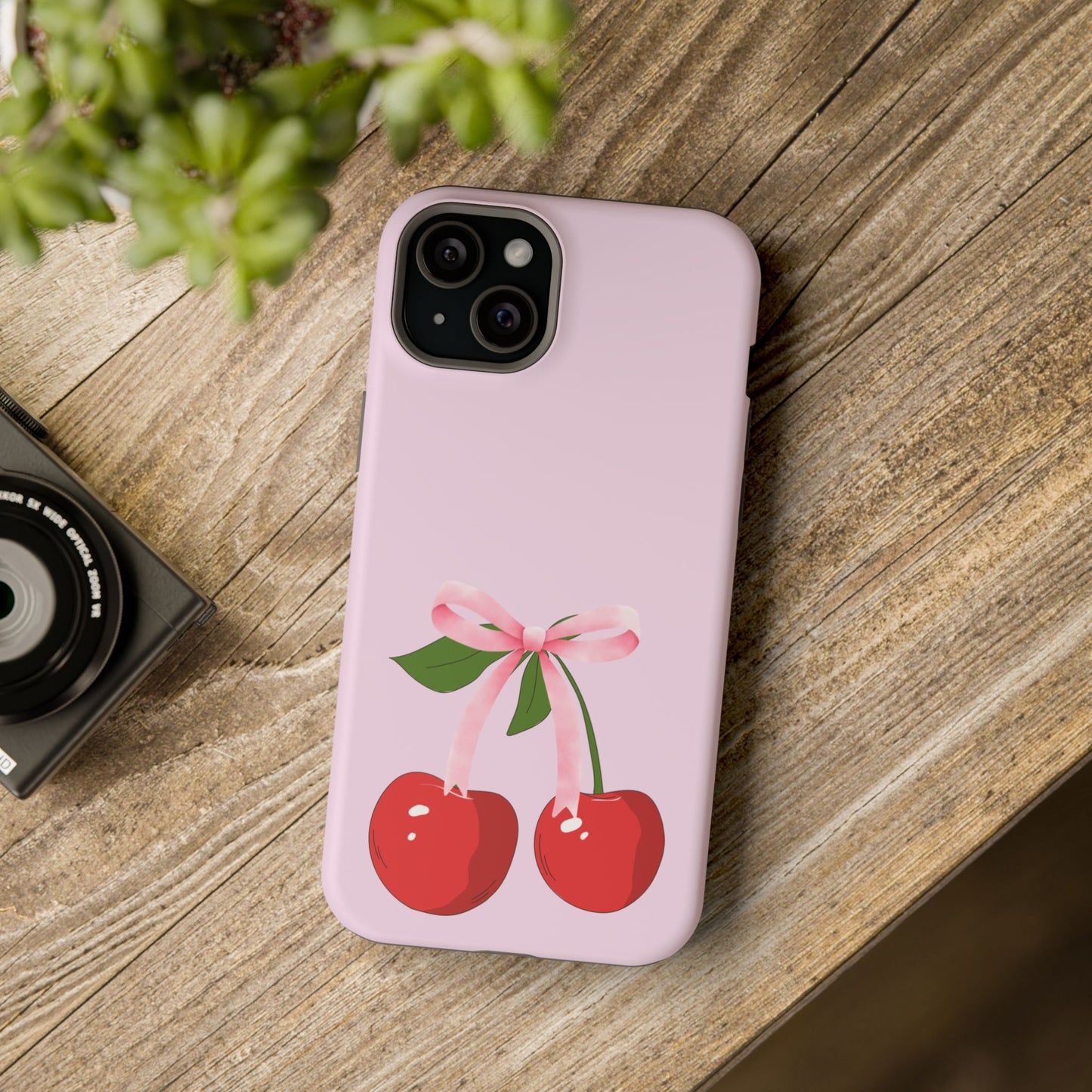 Pink Bow & Cherry MagSafe iPhone® Case