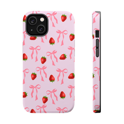 Pink Bows & Strawberry MagSafe iPhone® Case