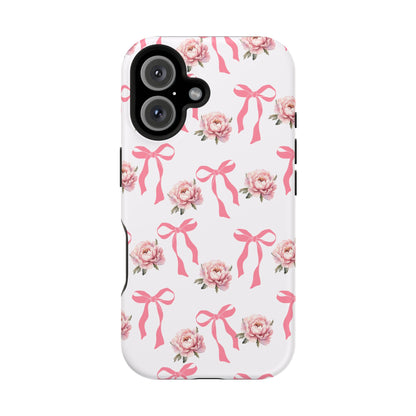 Pink Bow & Flowers MagSafe iPhone® Case