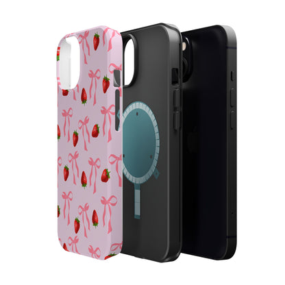 Pink Bow & Strawberry MagSafe iPhone® Case
