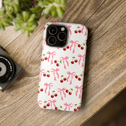 Pink Bows & Cherry MagSafe iPhone® Case