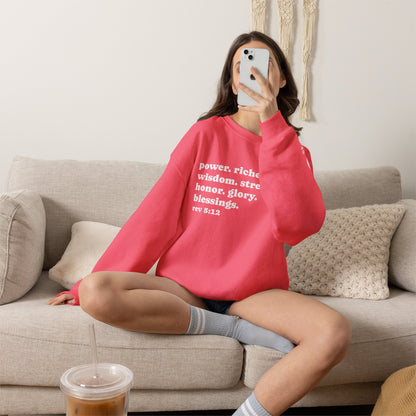 Declaring Your Power. Riches. Wisdom. Strength Crewneck Sweatshirt