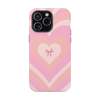 Pink Bow & Big Hearts MagSafe iPhone® Case