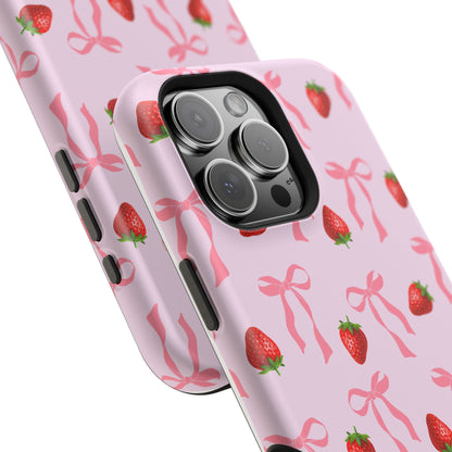 Pink Bow & Strawberry MagSafe iPhone® Case