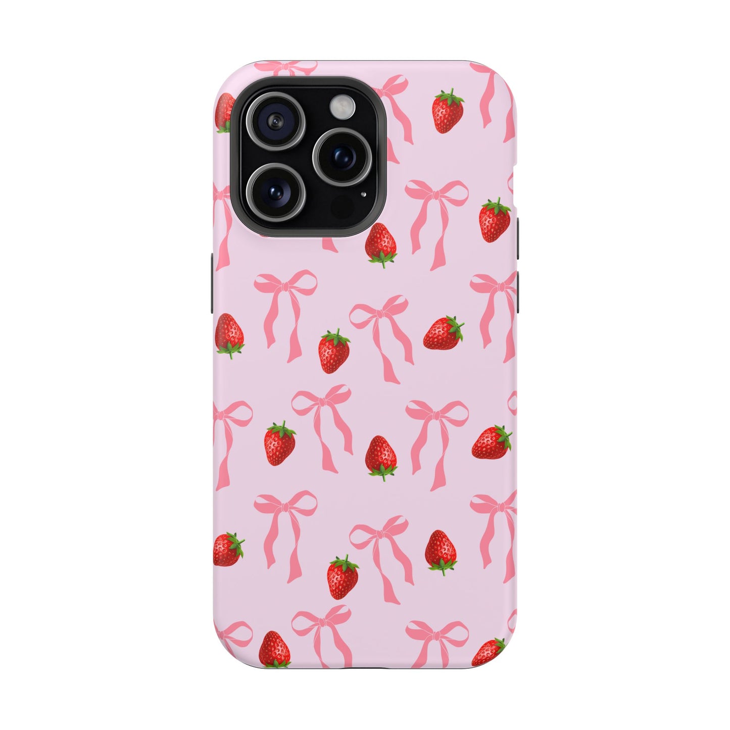 Pink Bow & Strawberry MagSafe iPhone® Case