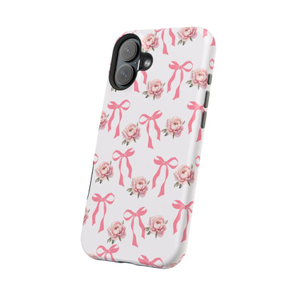 Pink Bow & Flowers MagSafe iPhone® Case