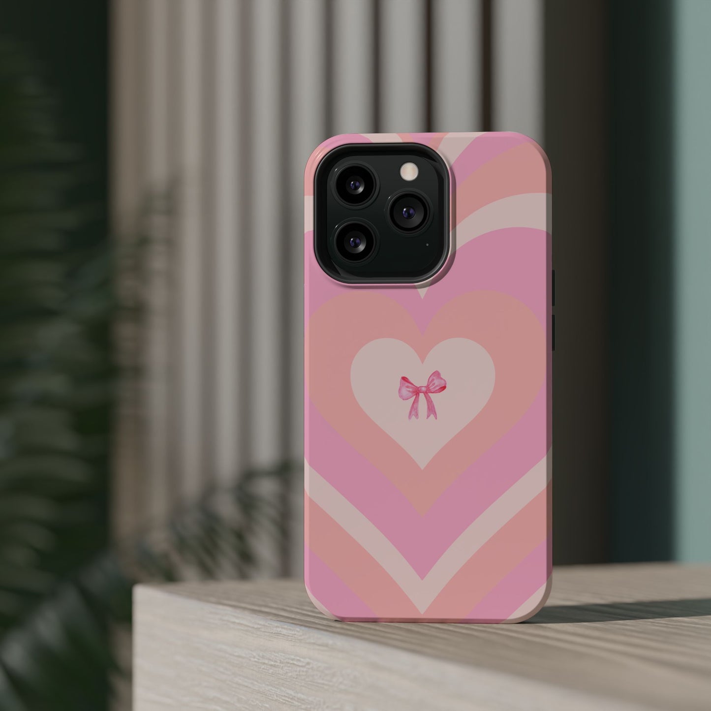 Pink Bow & Big Hearts MagSafe iPhone® Case