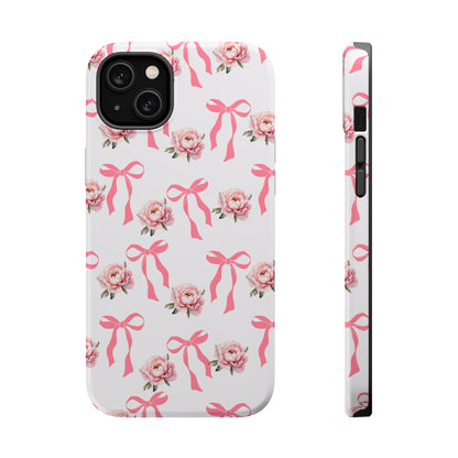 Pink Bow & Flowers MagSafe iPhone® Case