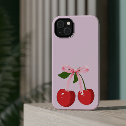 Pink Bow & Cherry MagSafe iPhone® Case
