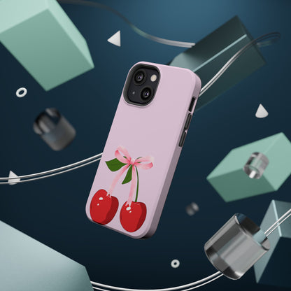 Pink Bow & Cherry MagSafe iPhone® Case